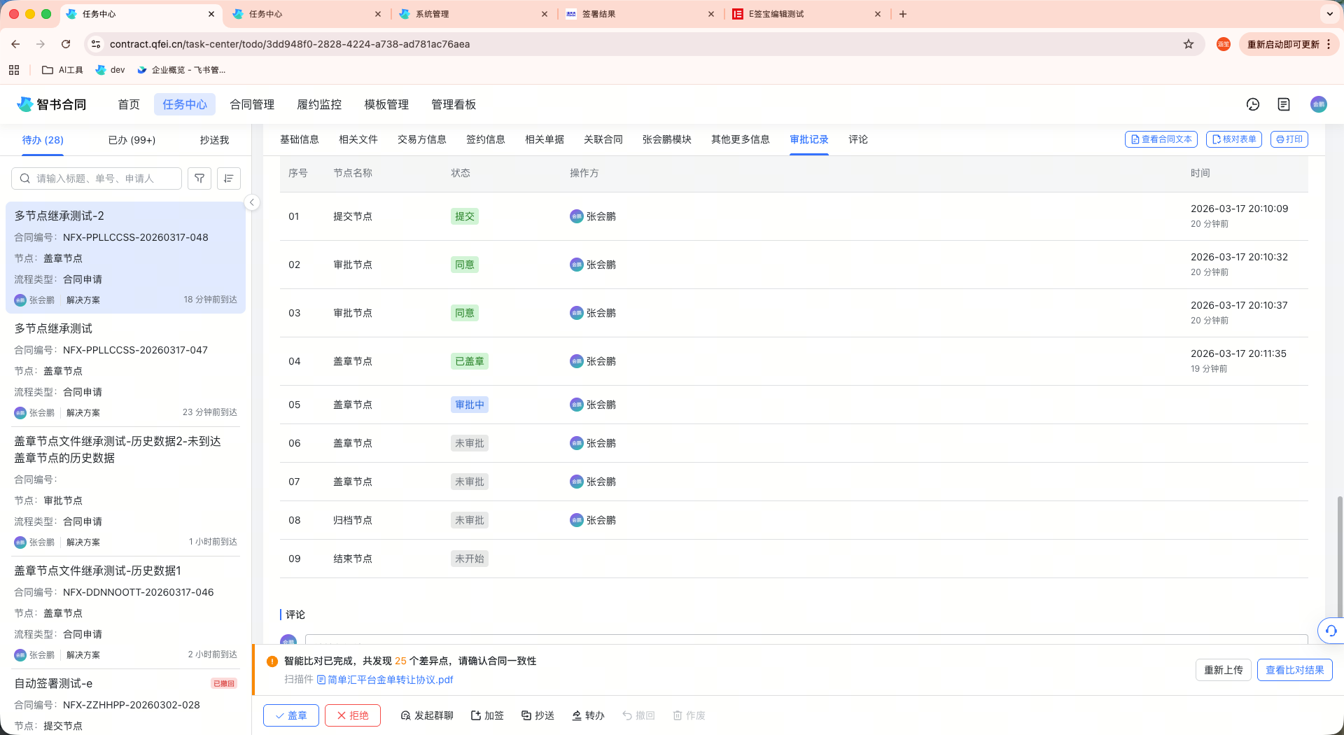盖章节点继承截图